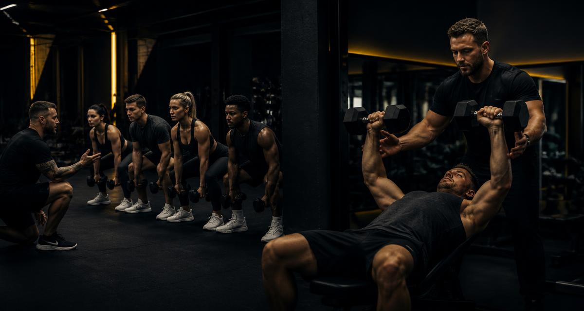 Semi-private group training session beside a one-on-one personal training session in Woodstock, GA